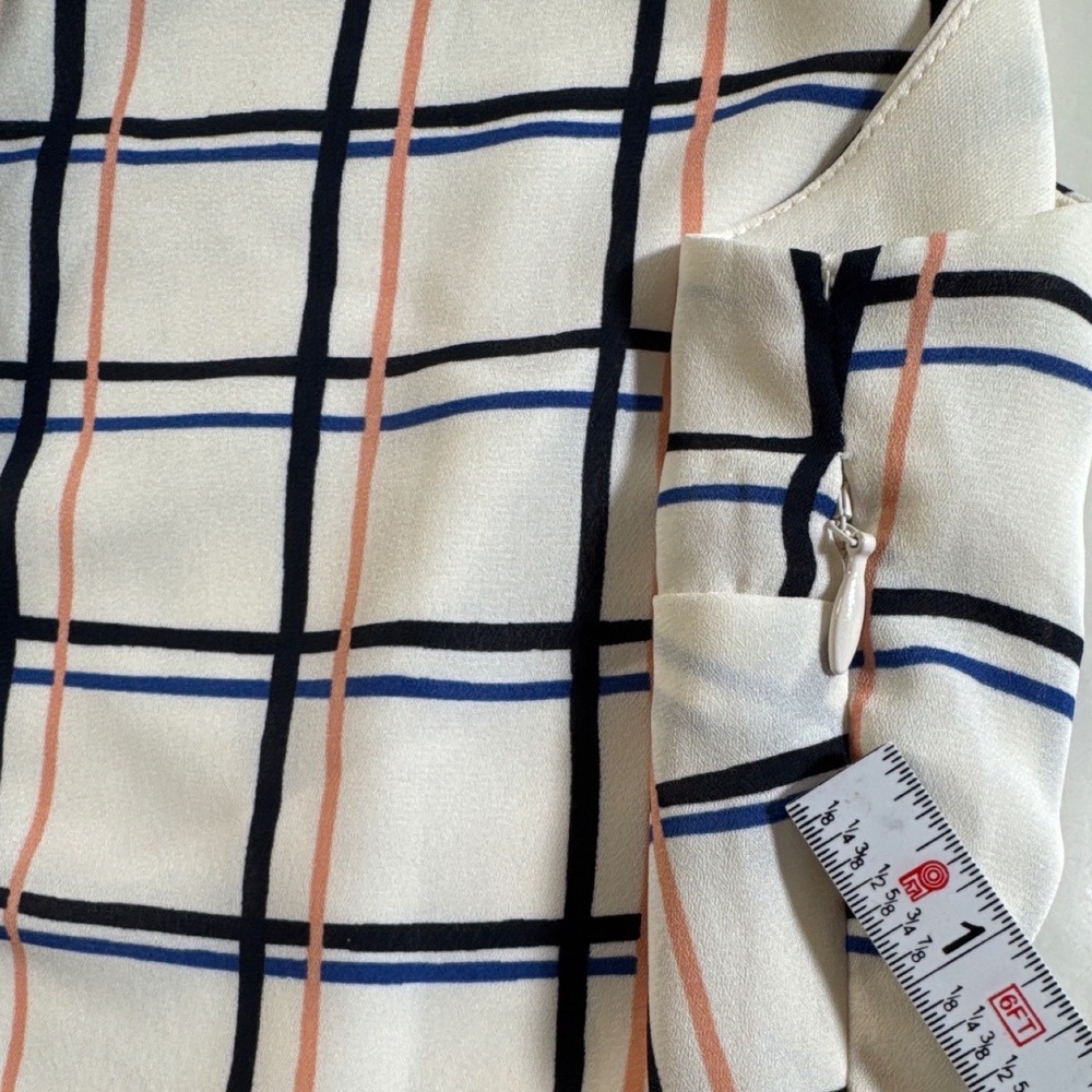 Plaid Sleeveless Shirt Dress Banana Republic‎ Women's 12P Belted, Sidezip Career - Picture 11 of 13